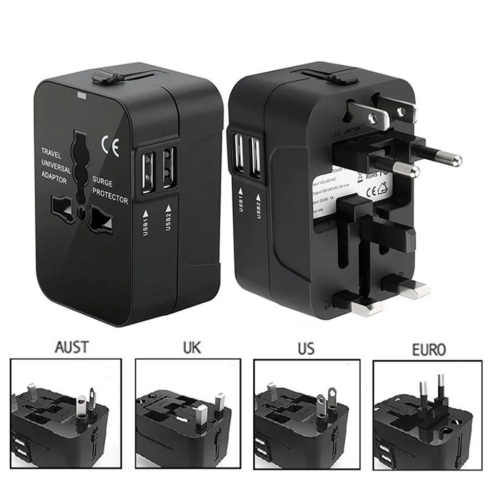 Phone Accessories Uk - Dual USB Ports Universal Travel Adapter